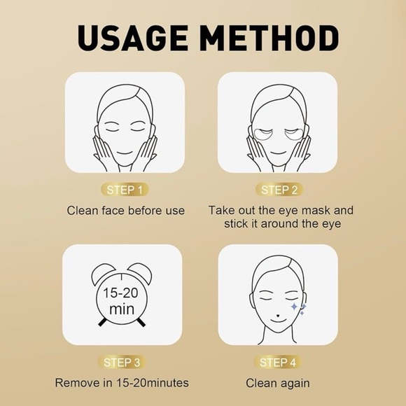 20 Pack- Gold Under Eye Patches with 24K Nano-active Gold - Picture 6 of 6